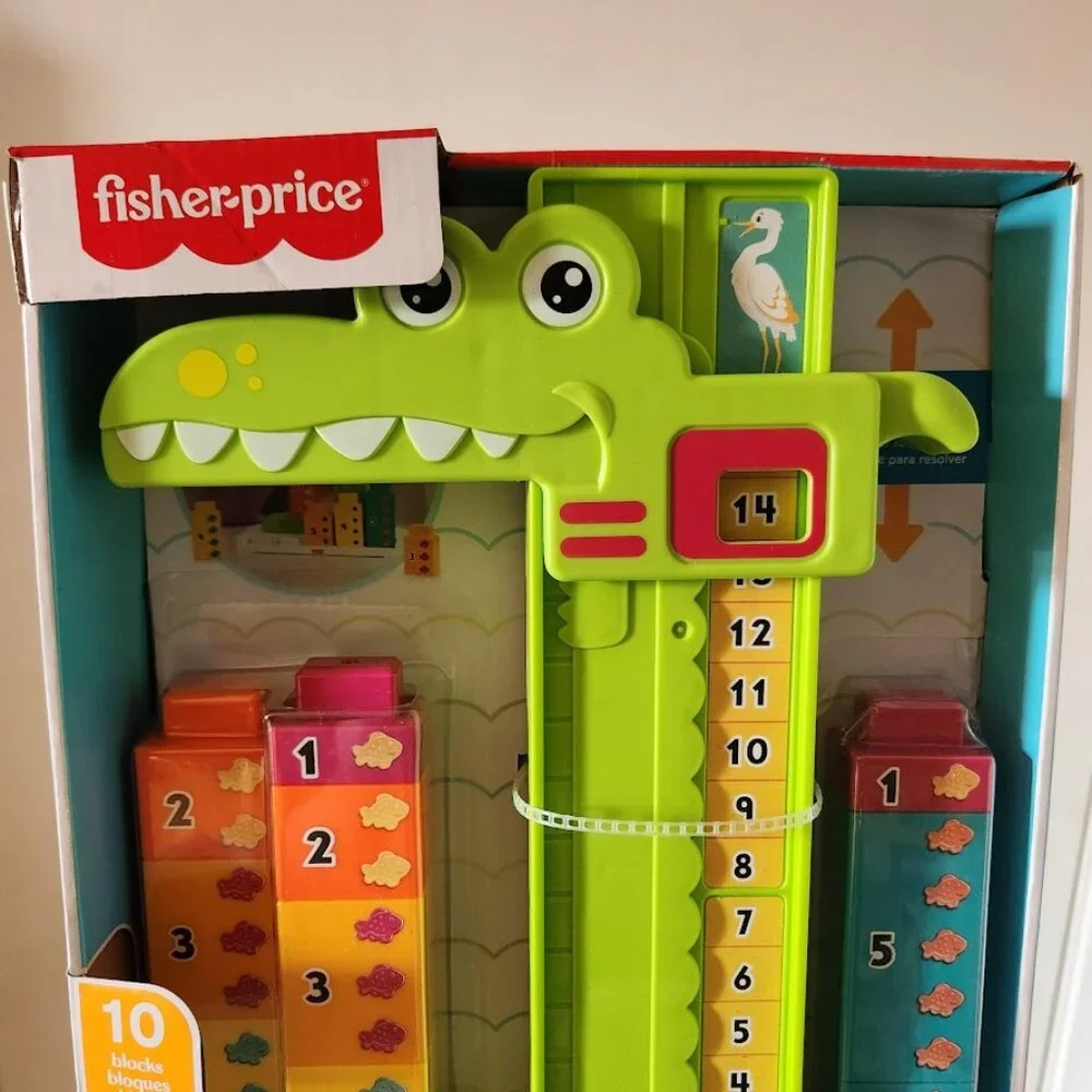 NEW Fisher-Price Alligator Counting Activity with 10 Stacking Blocks Preschool L